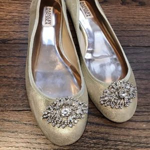 Badgley Mischka Gold Flats 8.5